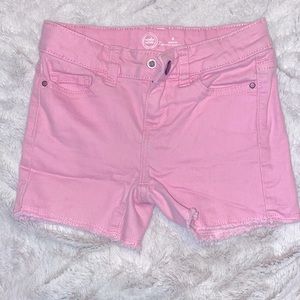 Girls pink jean shorts